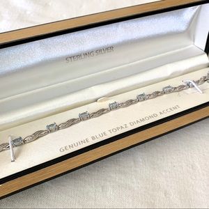 Blue Topaz Sterling Silver Tennis Bracelet